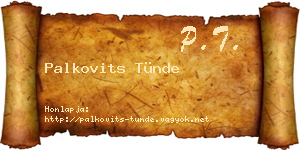 Palkovits Tünde névjegykártya